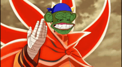 A Cartoon Character With A Monkey Face And A Blue Bandana On His Head GIF
