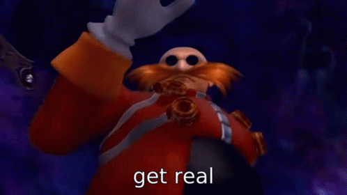 A Cartoon Character With A Mustache And Glasses Is Holding Something In His Hand And Saying `` Get Real '' . GIF