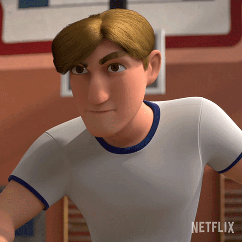 A Cartoon Character With A Netflix Logo On The Bottom GIF