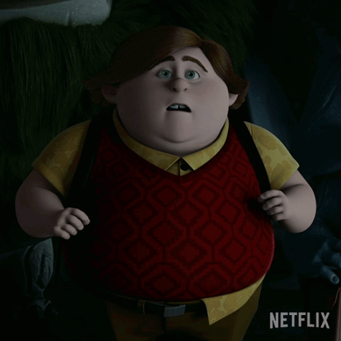 A Cartoon Character With A Netflix Logo On The Bottom Right GIF