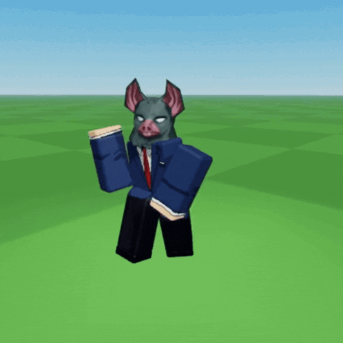 A Cartoon Character With A Pig Head And A Suit And Tie GIF