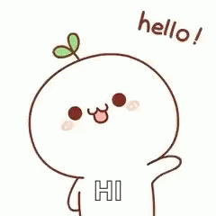 A Cartoon Character With A Plant Growing Out Of It 'S Head Is Saying `` Hello ! '' GIF