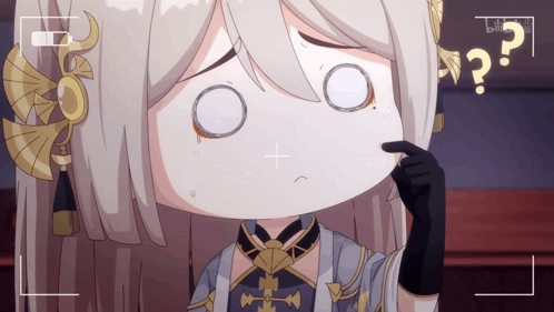 A Cartoon Character With A Question Mark Above Her GIF