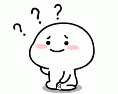 A Cartoon Character With A Question Mark Around His Head And A Number Four On His Foot . GIF