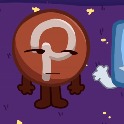 A Cartoon Character With A Question Mark On It 'S Face GIF