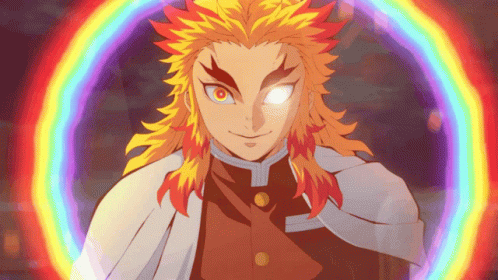 A Cartoon Character With A Rainbow Around His Head GIF