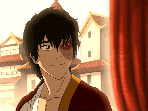 A Cartoon Character With A Red Eye Is Standing In Front Of A Red Curtain GIF