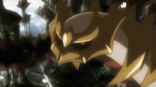 A Cartoon Character With A Red Eye Is Standing In The Woods GIF