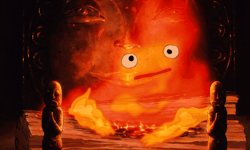 A Cartoon Character With A Red Face And White Eyes Is Standing In Front Of A Mirror GIF
