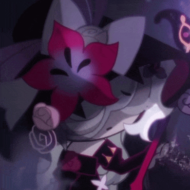 A Cartoon Character With A Red Flower On His Head GIF