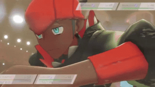 A Cartoon Character With A Red Hat And A Green Eye GIF