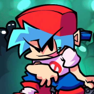 A Cartoon Character With A Red Hat And Blue Hair Is Wearing A White Shirt With The Letter D On It . GIF