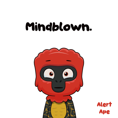 A Cartoon Character With A Red Head And The Words Mindblown Above It GIF
