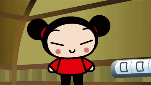 A Cartoon Character With A Red Shirt And Black Pants Stands In Front Of A Clock That Says 00 GIF