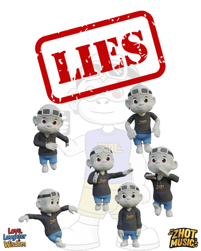 A Cartoon Character With A Red Stamp That Says Lies On It GIF