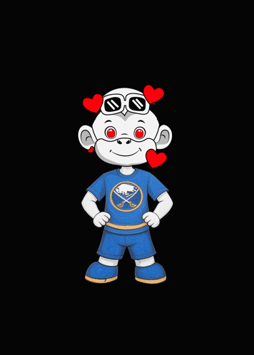 A Cartoon Character With A Sabres Shirt On GIF
