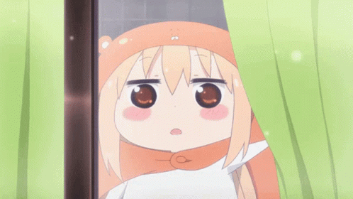 A Cartoon Character With A Scarf Around Her Neck Looks Out A Window GIF