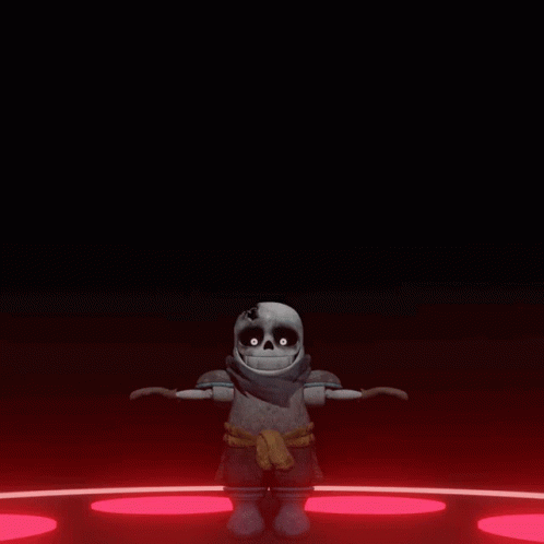 A Cartoon Character With A Scarf Around His Neck Is Dancing In A Dark Room GIF