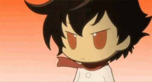 A Cartoon Character With A Scarf Around His Neck . GIF