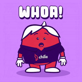 A Cartoon Character With A Shirt That Says Chiliz On It GIF