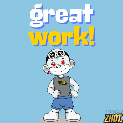 A Cartoon Character With A Shirt That Says Zhot On It GIF