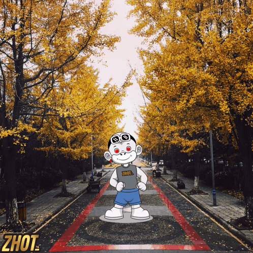 A Cartoon Character With A Shirt That Says Zhot On It GIF