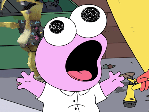 A Cartoon Character With A Shocked Expression On His Face GIF