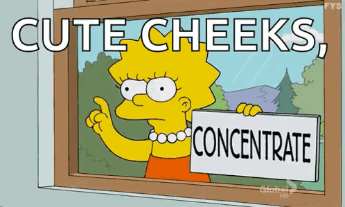A Cartoon Character With A Sign That Says Concentrate GIF