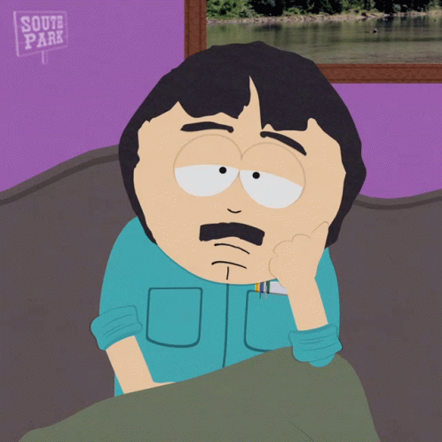 A Cartoon Character With A Sign That Says South Park On It GIF