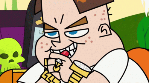 A Cartoon Character With A Skull In The Background Is Wearing A Watch GIF