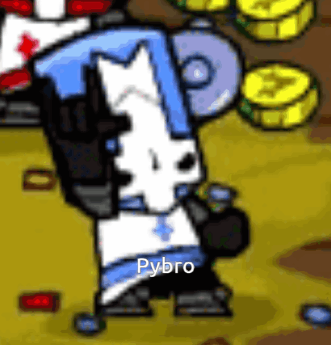 A Cartoon Character With A Skull On His Head And The Name Pybro On The Bottom GIF