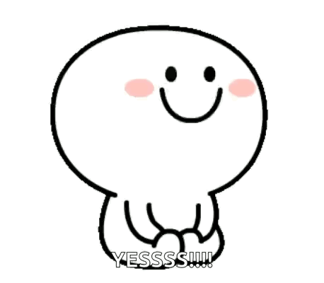 A Cartoon Character With A Smiley Face And A Pink Cheek Is Sitting Down And Smiling . GIF