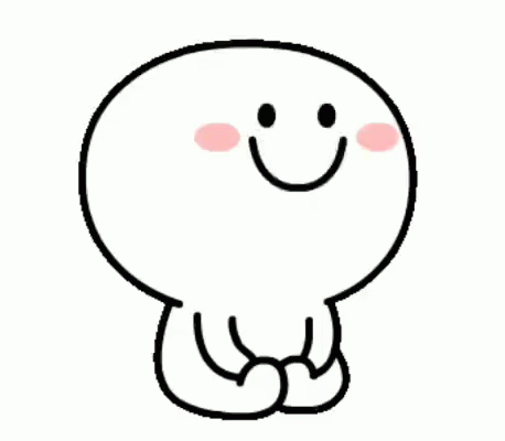 A Cartoon Character With A Smiley Face Is Sitting Down With His Legs Crossed . GIF