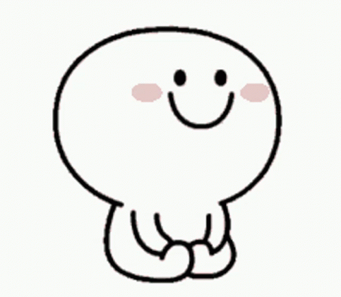 A Cartoon Character With A Smiley Face On His Face Is Sitting Down . GIF