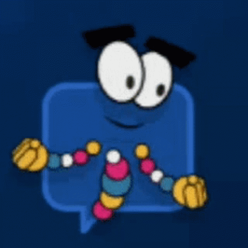 A Cartoon Character With A Speech Bubble Behind It GIF