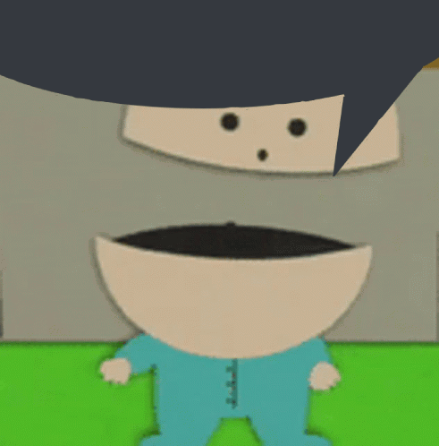 A Cartoon Character With A Speech Bubble On Top Of His Head GIF