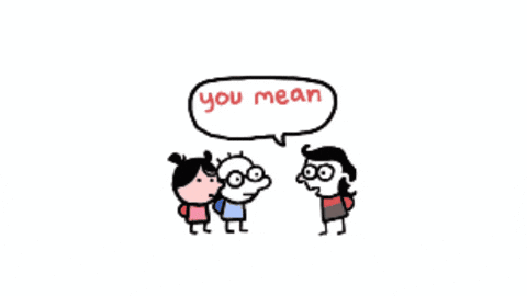 A Cartoon Character With A Speech Bubble That Says We Are Friends For Real GIF