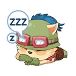 a cartoon character with a speech bubble that says zzz on it