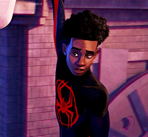 A Cartoon Character With A Spider On His Shirt GIF