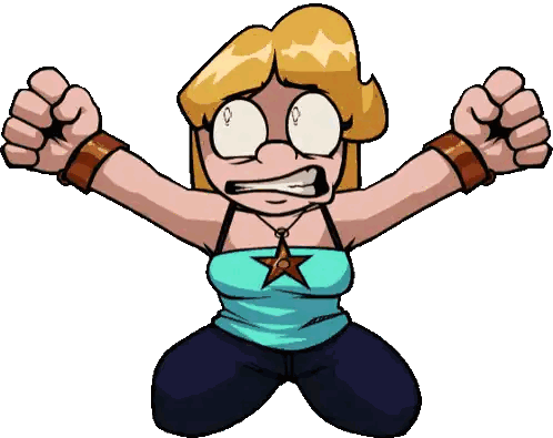 a cartoon character with a star on her shirt