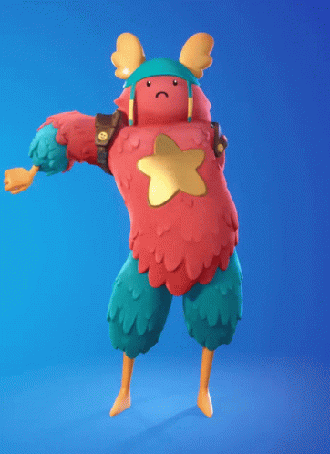 A Cartoon Character With A Star On His Chest Is Standing On A Blue Background GIF