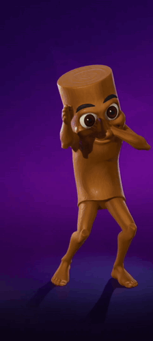 A Cartoon Character With A Stick On His Head Is Covering His Mouth With His Hand GIF