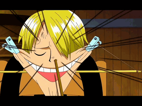 A Cartoon Character With A Straw In His Mouth And A Pair Of Clips On His Ears GIF