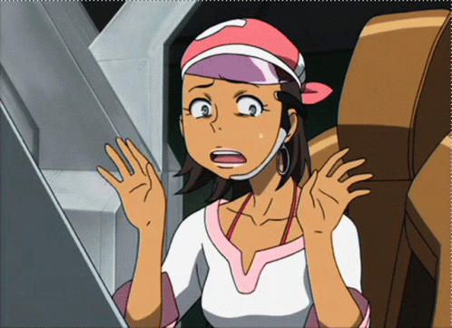 A Cartoon Character With A Surprised Look On Her Face Is Wearing A Pink Headband GIF