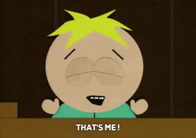 A Cartoon Character With A Surprised Look On His Face And The Words That 'S Me GIF