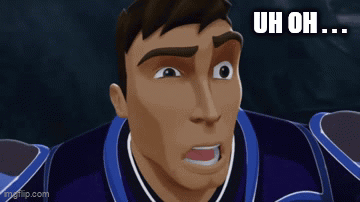 A Cartoon Character With A Surprised Look On His Face And The Words Uh Oh Below Him GIF