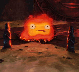 Surprised Cartoon Surrounded By Statues GIF