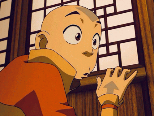 A Cartoon Character With A Surprised Look On His Face Looks Out A Window GIF