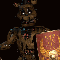 A Cartoon Character With A Sword And Shield GIF