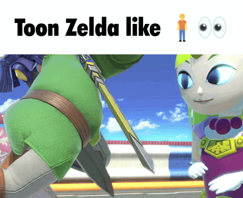A Cartoon Character With A Sword And The Words Toon Zelda Like Below It GIF